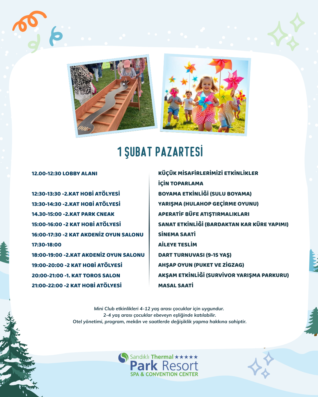 2027 SÖMESTİR DÖNEMİ MİNİ CLUB ETKİNLİKLERİ