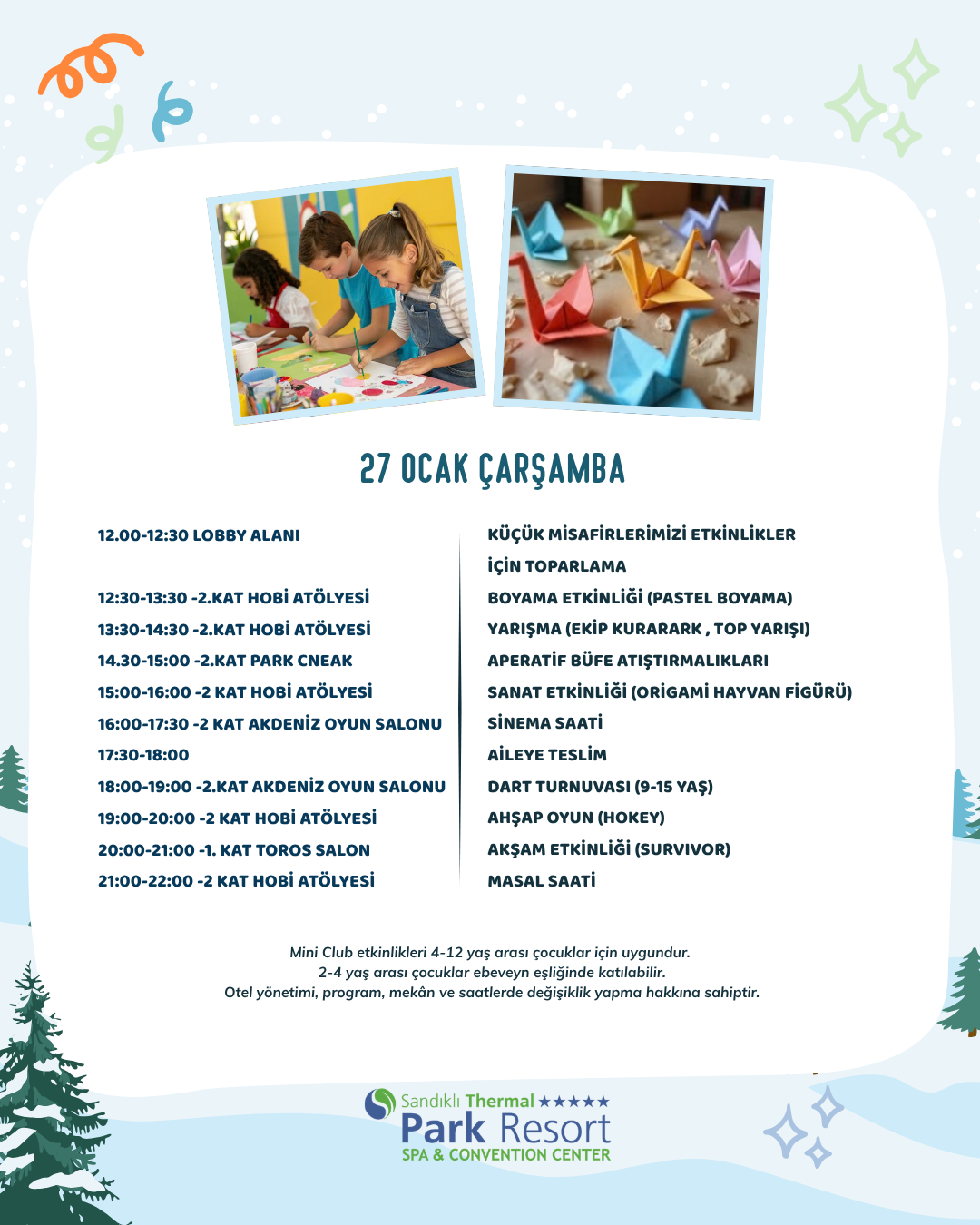 2027 SÖMESTİR DÖNEMİ MİNİ CLUB ETKİNLİKLERİ